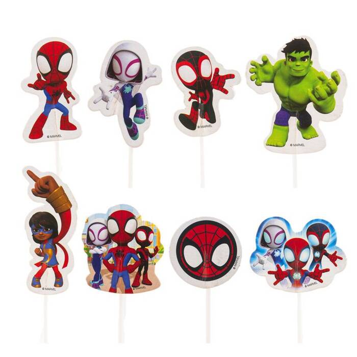 Toppery pikery do tortu i babeczek Spidey Spiderman 16 szt.