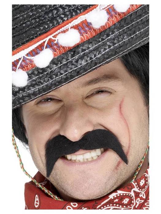 Wąsy samoprzylepne czarne Meksykańskie Bandit Tash