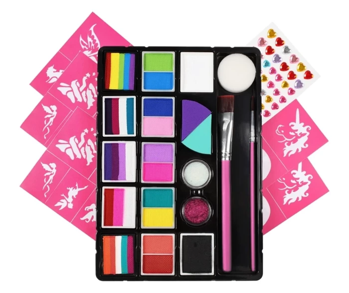 Zestaw Farby + split cake + szablony do malowania FUSION Unicorn & Fairy Face Painting Kit