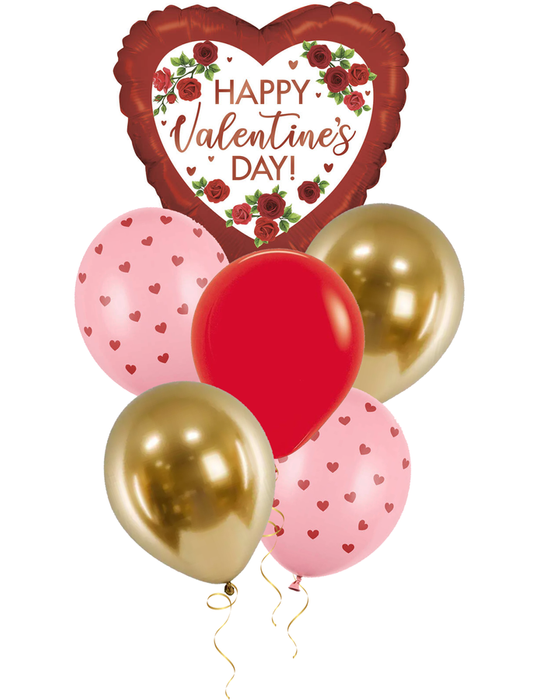 Zestaw balonów bukiet na Walentynki z Sercem