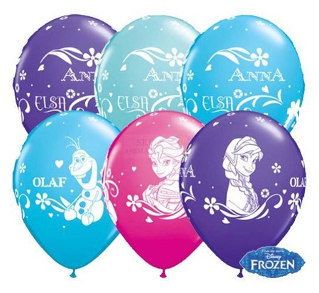 Balon Qualatex 11 cali Anna, Elsa i Olaf 1 szt 
