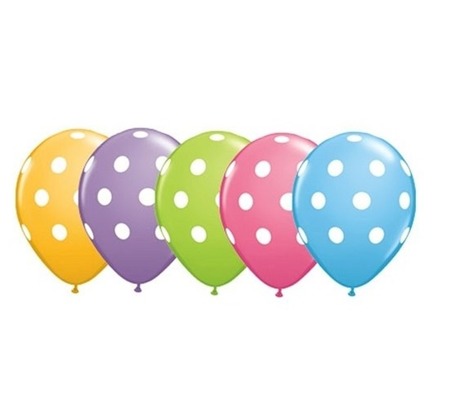 Balon Qualatex 11 cali Grochy pastel 1 szt