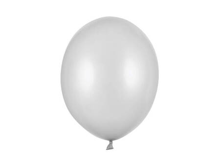 Balon Strong Metallic jednokolorowy 12 cali 100 szt. Metallic Silver Snow