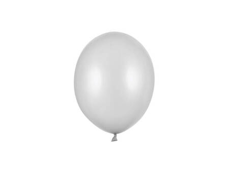 Balon Strong Metallic jednokolorowy 5" 100 szt. Metallic Silver Snow