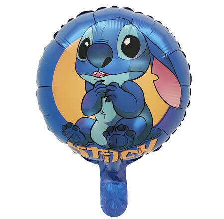 Balon foliowy okragły Stitch niebieski 11 cali 27 cm