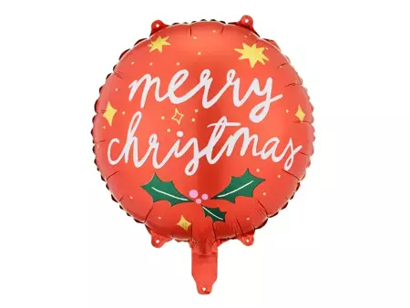 Balon foliowy świąteczny czerwony Merry Christmas 45 cm