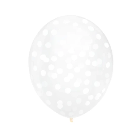 Balon przeźroczysty konfetti papierowe białe 1 szt.