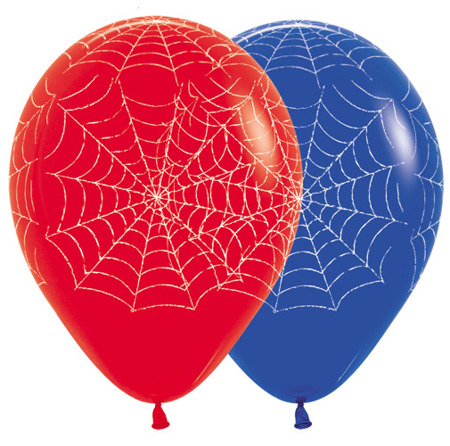 Balony Sempertex Pajęczyna Spiderman 12'' 12 szt Mix