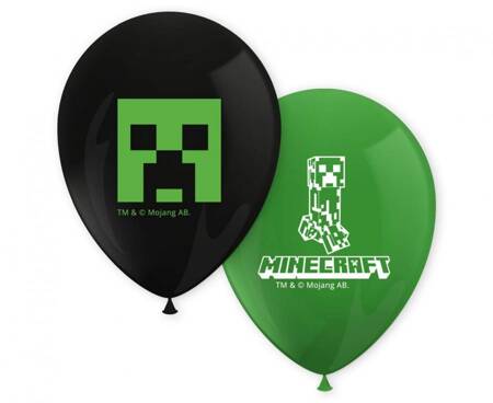 Balony z nadrukiem piksel Minecraft Procos 8 szt.