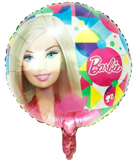 Barbie różowy okrągły balon foliowy 18''