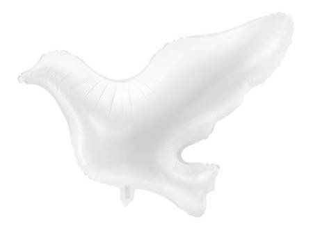 Biały gołąb balon foliowy 77x66 cm
