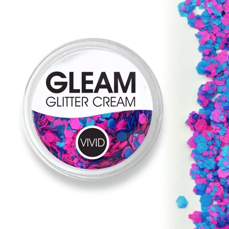 Brokat w żelu krem VIVID Glitter GLEAM Glitter Cream, kolor Gum Nebula UV 7,5g