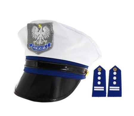 Czapka Policjanta z pagonami rozmiar S (dla dzieci)