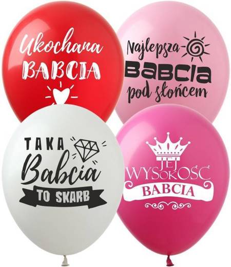 DLA BABCI balon gumowy z nadrukiem Dzień Babci 1 szt. mix