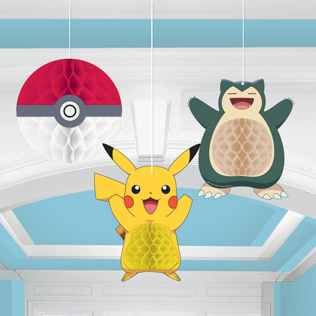 Dekoracje wiszące Honeycomb Pokemon 3D 3 szt.