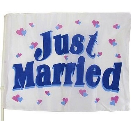 Flaga JUST MARRIED - NOWOŻEŃCY