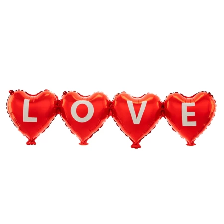 Girlanda Balonowa serca czerwone LOVE Walentynki 101x27cm