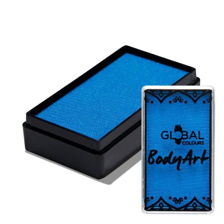 Global Colours farba do twarzy i ciała prostokątna 20g UV Neon Blue