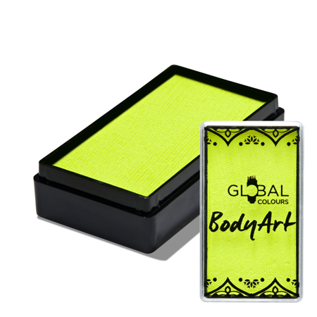 Global Colours farba do twarzy i ciała prostokątna 20g UV Neon Yellow