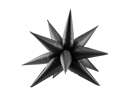 Gwiazda 3D balon foliowy CZARNY 95 cm 