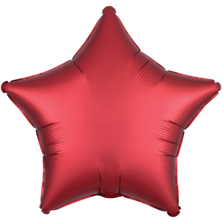 Gwiazdka satynowa balon foliowy 18'' czerwona