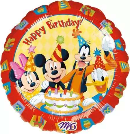 Happy Birthday Myszka Miki i Przyjaciele okrągły balon foliowy Anagram 18''
