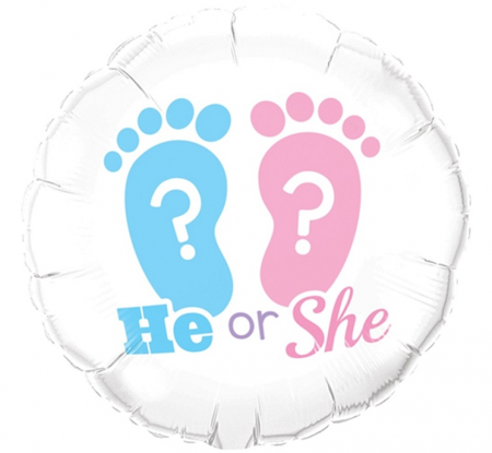 He or She balon foliowy Stópki Baby Shower 18''