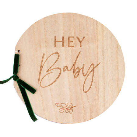 Księga Gości Album Hey Baby na BABY SHOWER seria Botanical