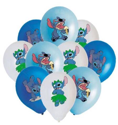 LILO I STITCH balony gumowe z nadrukiem 12 szt. mix