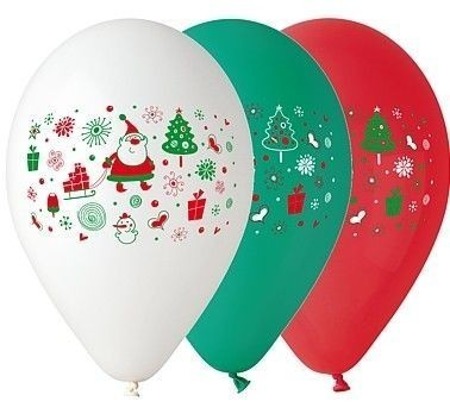 MIKOŁAJE 12 cali balony świąteczne 5 szt Gemar