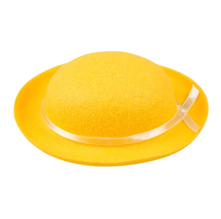 Melonik MINI filcowy kapelusz żółty