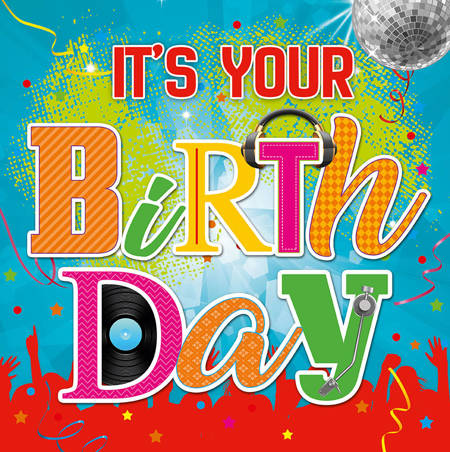 Muzyczna kartka grająca urodzinowa It's your Birthday! 30x30 cm