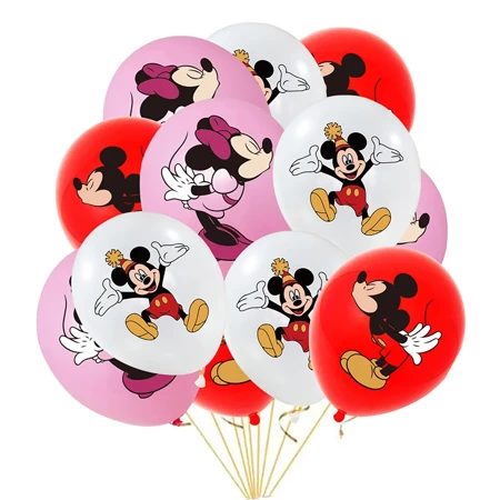 Myszka Minnie i Mickey balony gumowe z nadrukiem 12 szt. mix