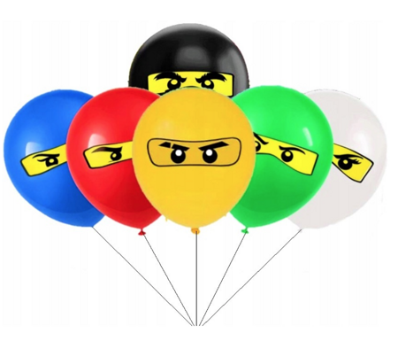 NINJAGO balony gumowe z nadrukiem 6 szt. mix