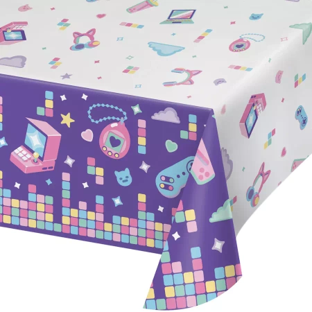 Obrus papierowy Gaming Party pastelowy 137 x 259 cm