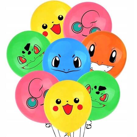 POKEMON balony gumowe z nadrukiem 10 szt. mix