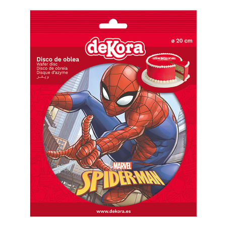 SPIDERMAN Jadalny dekoracyjny OPŁATEK NA TORT 20 cm