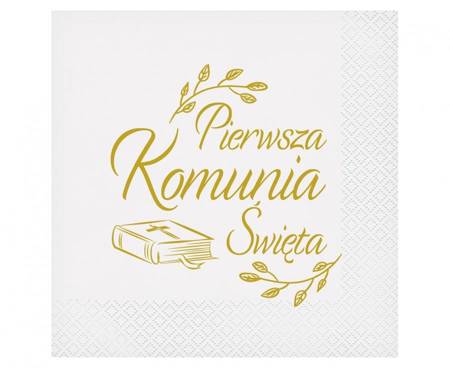 Serwetki Komunijne Pierwsza Komunia Święta (biblia) 33 x 33 cm 20 szt.