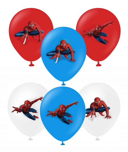 Spiderman balony gumowe z nadrukiem 6 szt. mix