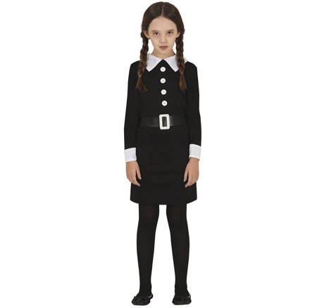 Strój dla dzieci jak Wednesday Addams sukienka