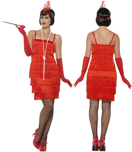 Sukienka lata 20. strój Dama Retro Czerwony