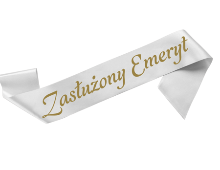 Szarfa satynowa ZASŁUŻONY EMERYT emerytura