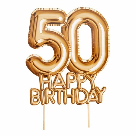 Topper 50 Happy Birthday napis dekoracja na tort