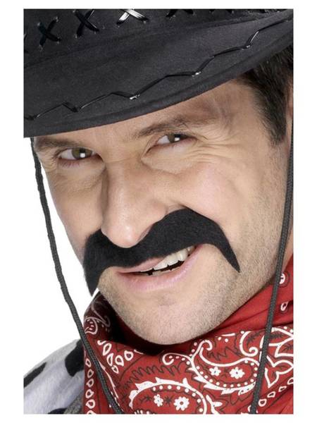 Wąsy samoprzylepne czarne Kowbojskie Cowboy Tash